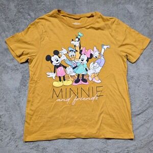 Disney Mickey and Friends Minnie Graphic T-Shirt Mustard Yellow Medium